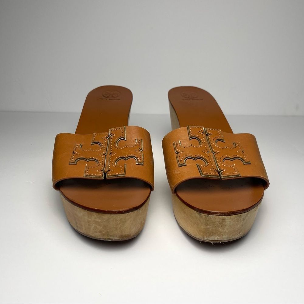 Tory Burch Women's Ines Wedge Platform Slide Sand… - image 1